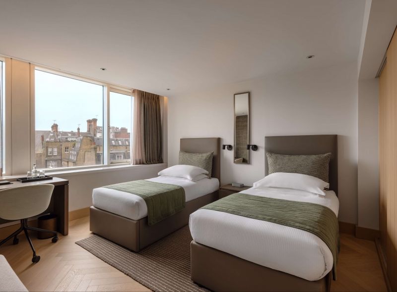 Newly refurbished Deluxe Twin room at Royal Garden Hotel
