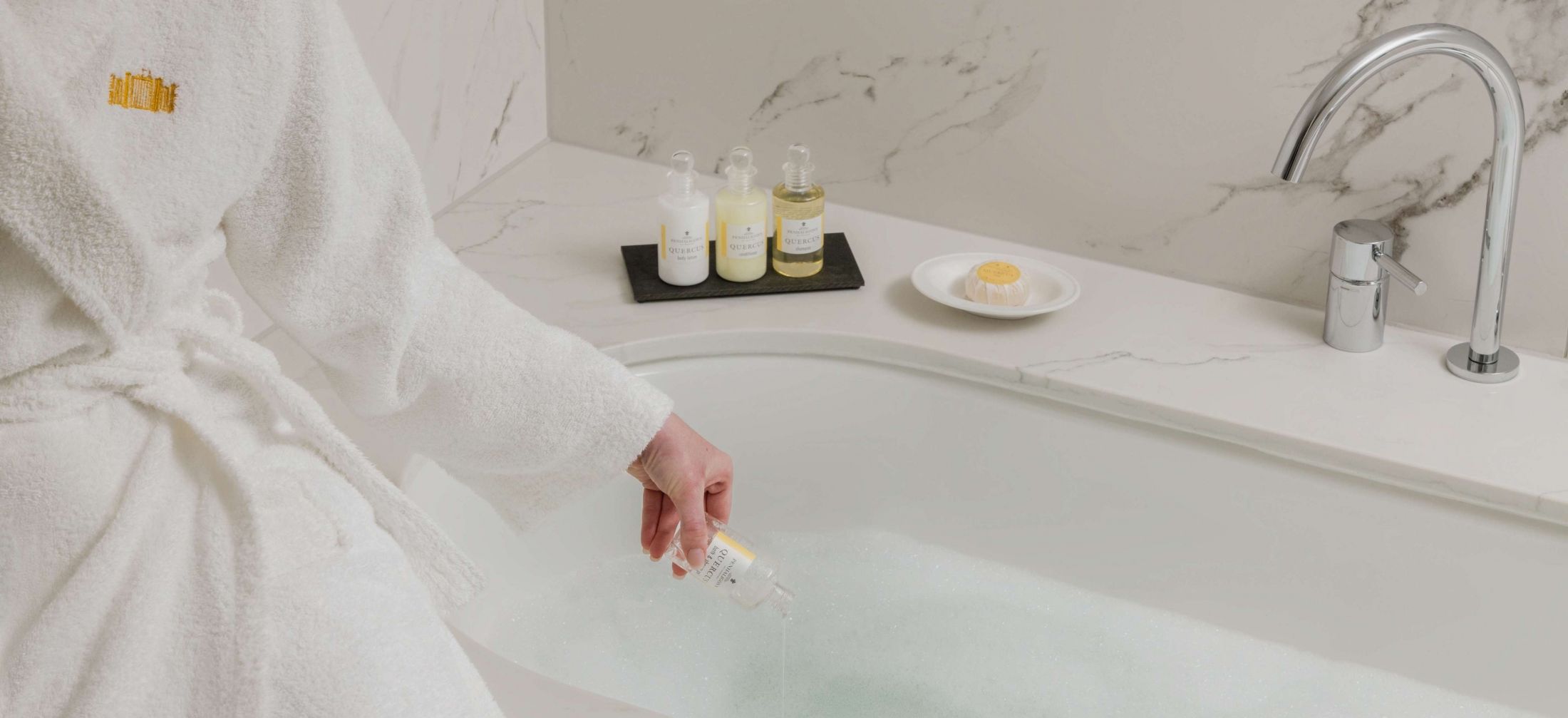 The luxurious Penhaligon's amenities at Royal Garden Hotel.